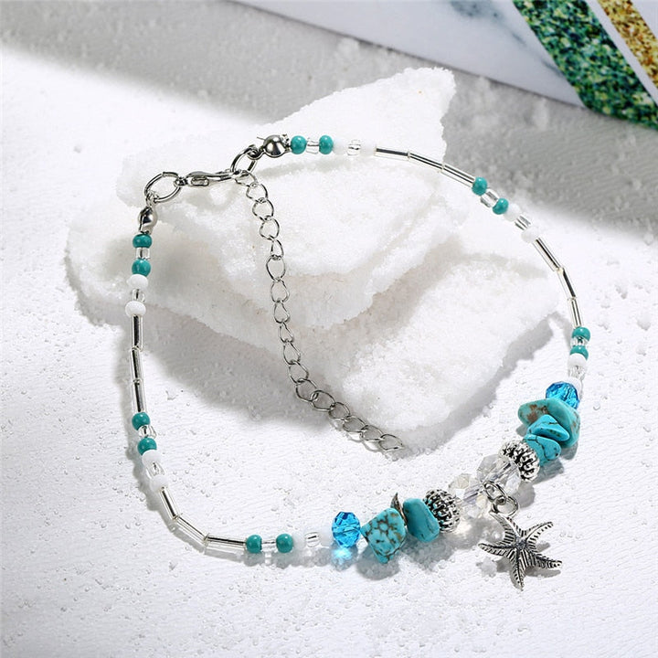 Turquoise Starfish Ankle Bracelet