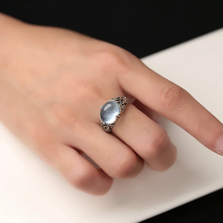 Adjustable "Voice of the Soul" Ring in Aquamarine