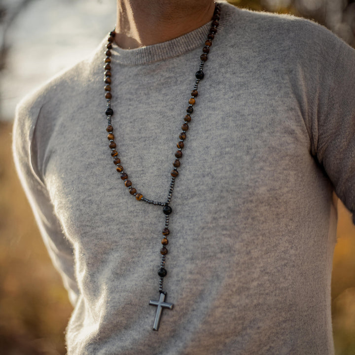 "Protection" Beaded Necklace in Tiger's Eye