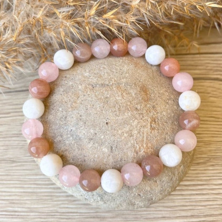 "Venus" Bracelet in Sunstone, Rose Quartz & Moonstone