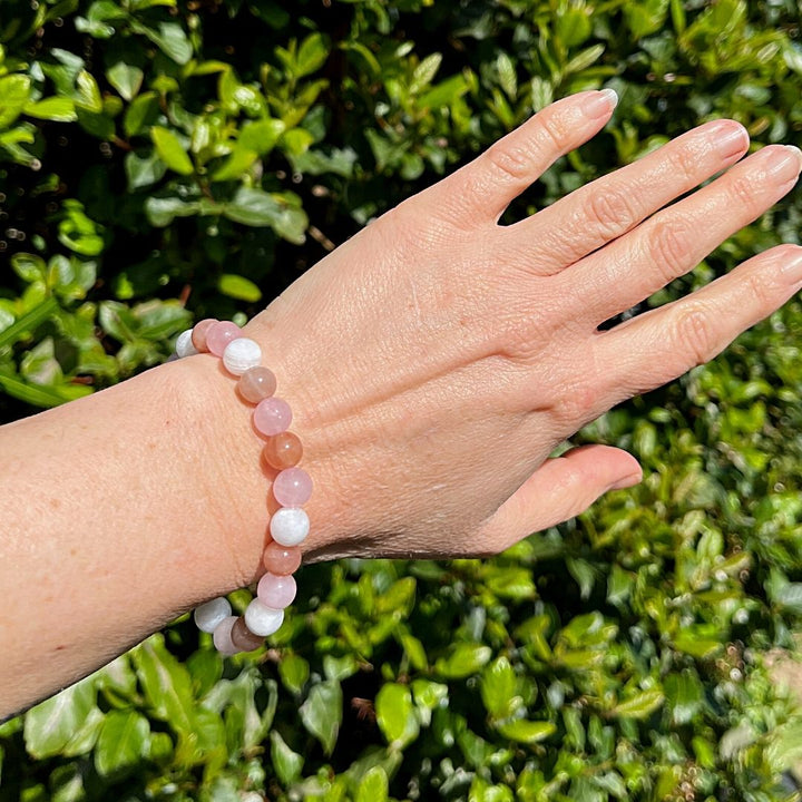 "Venus" Bracelet in Sunstone, Rose Quartz & Moonstone