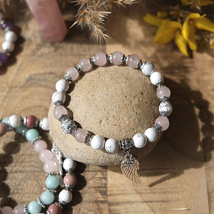 "Angel Wing" Bracelet in Natural Stones