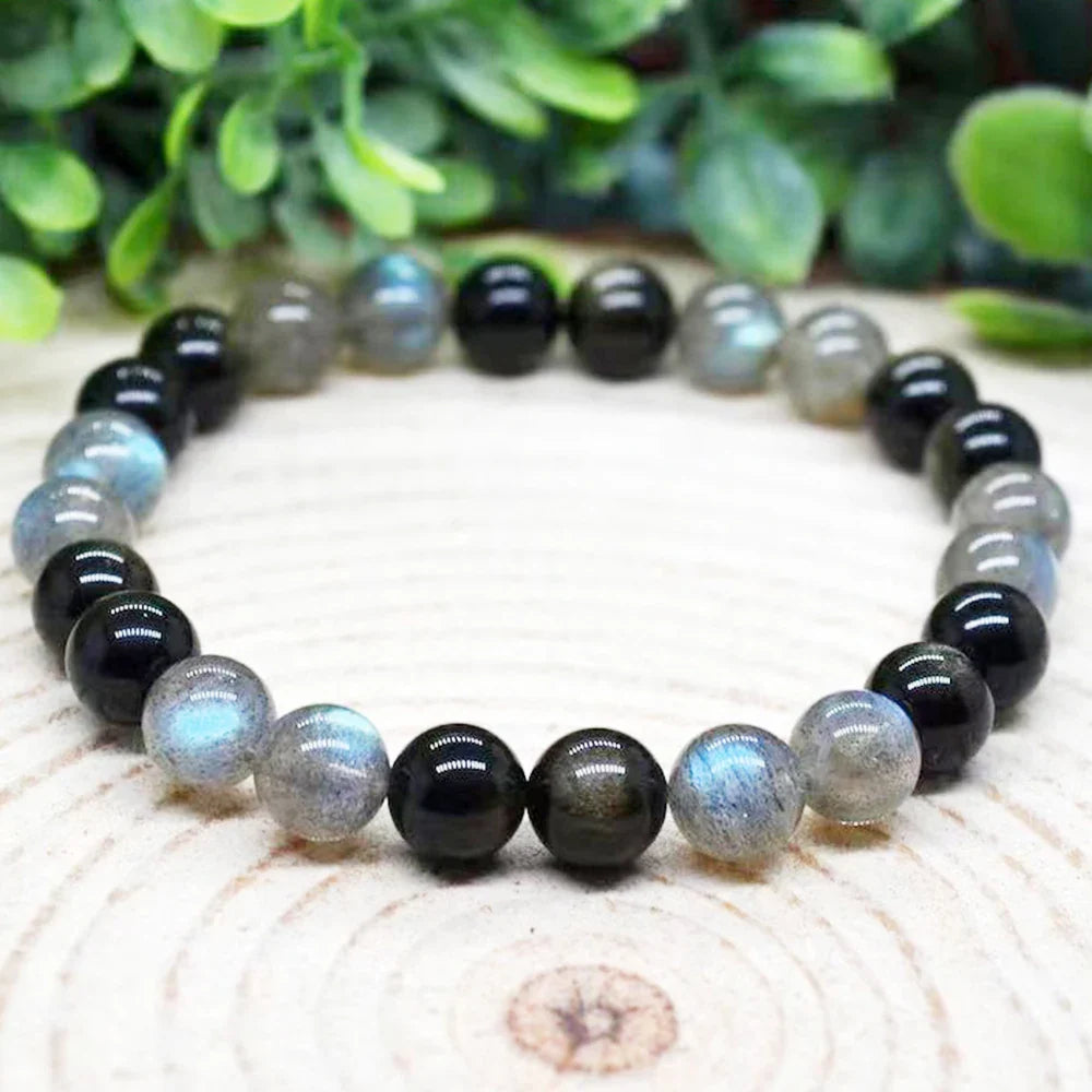 "Spiritual Refuge" Bracelet in Labradorite & Golden Obsidian