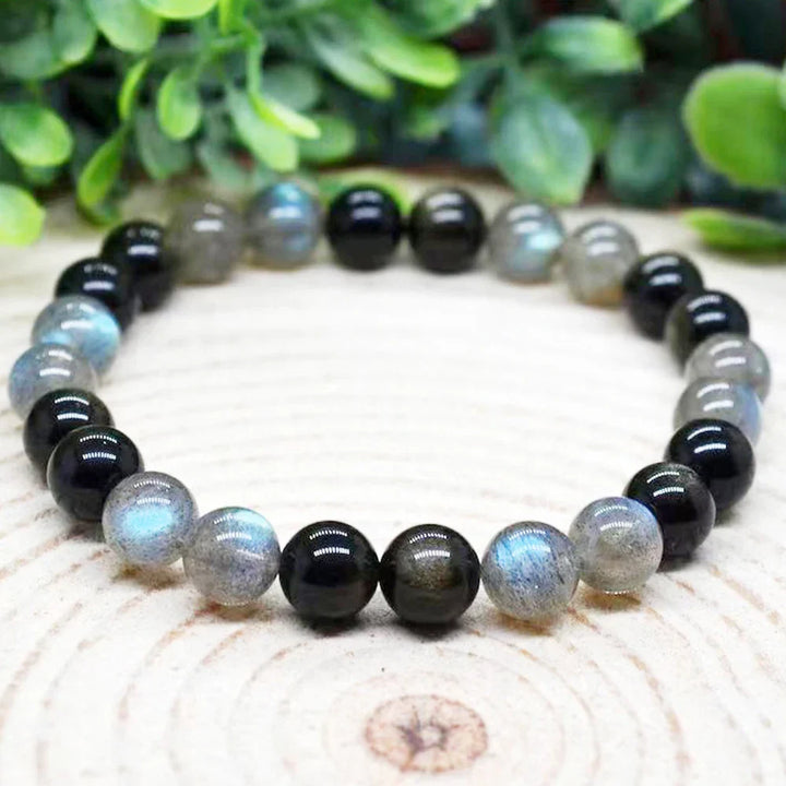 "Spiritual Refuge" Bracelet in Labradorite & Golden Obsidian