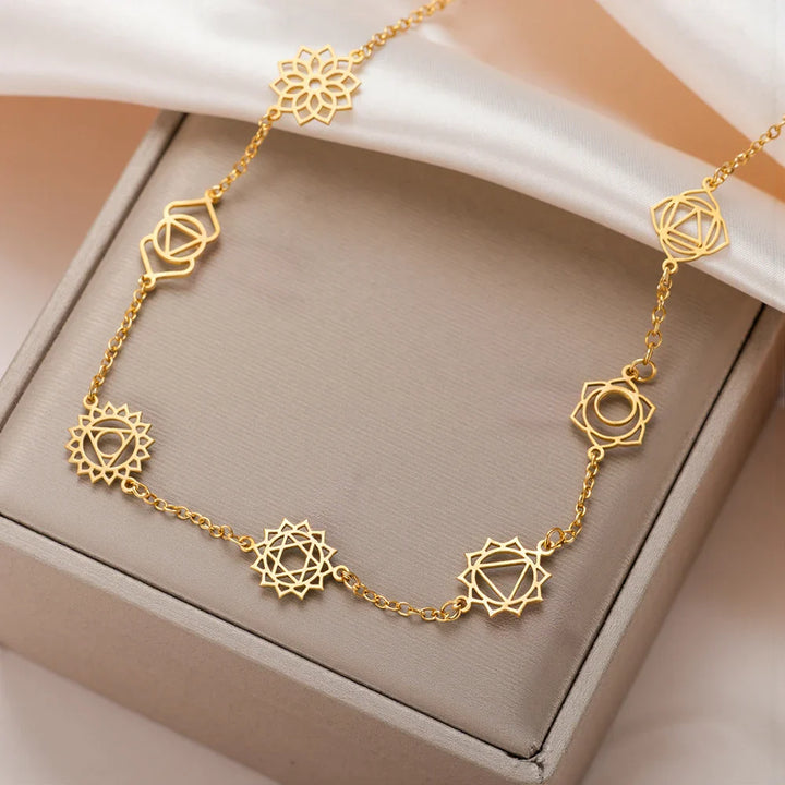 7 Chakras Necklace - Mystical Symbols