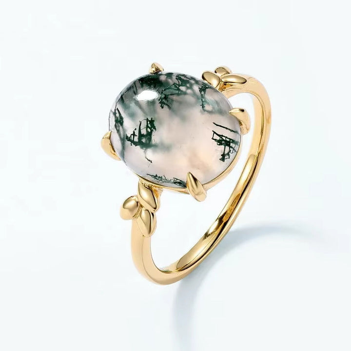 "Enchanted Forest" Ring in Moss Agate