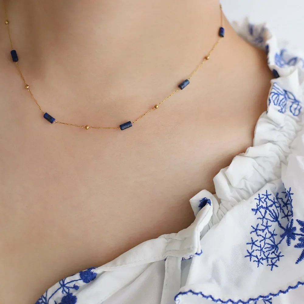 "Harmonie Céleste" Set in Lapis Lazuli & Gold-Plated