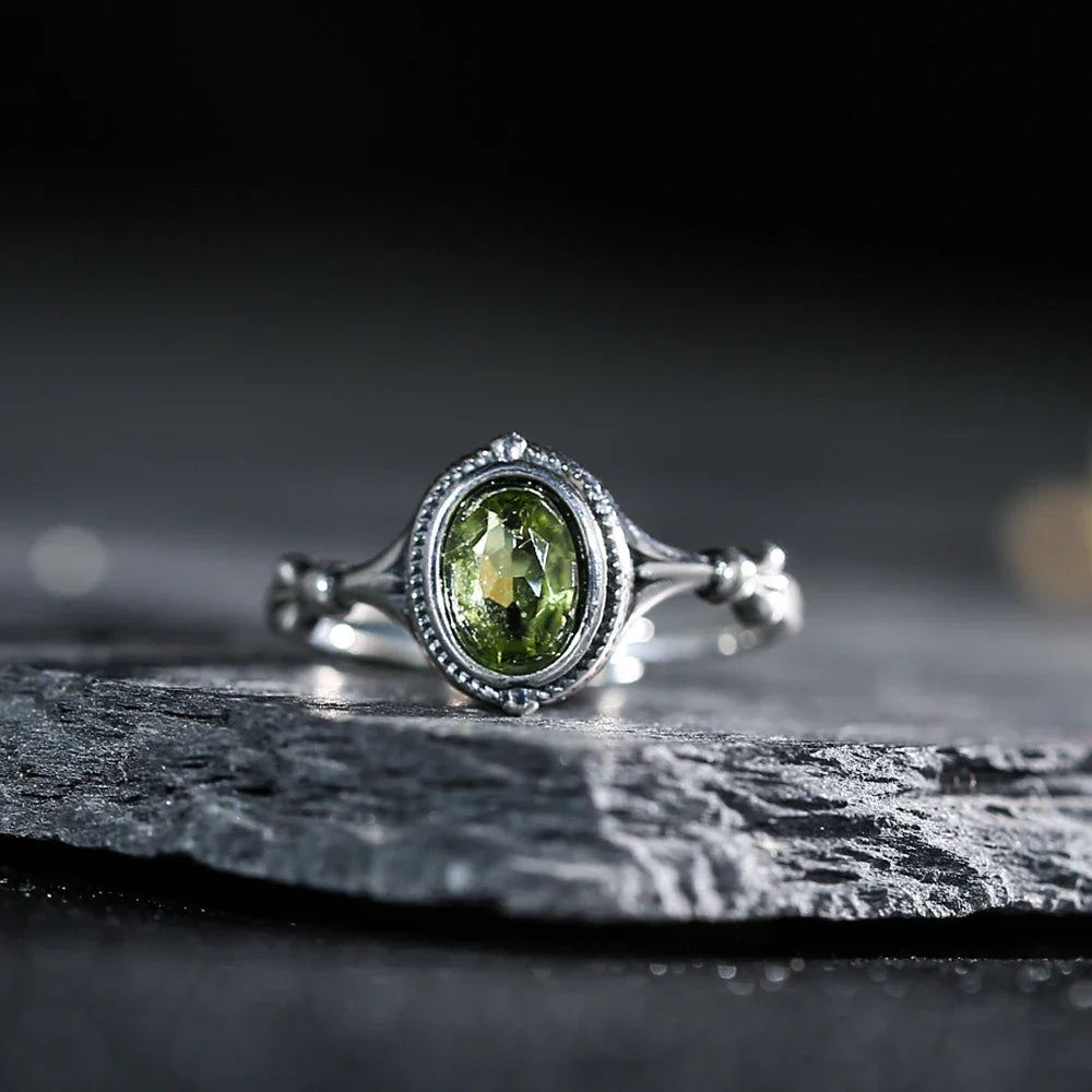 Adjustable Ring "Clarity of Mind" in Peridot