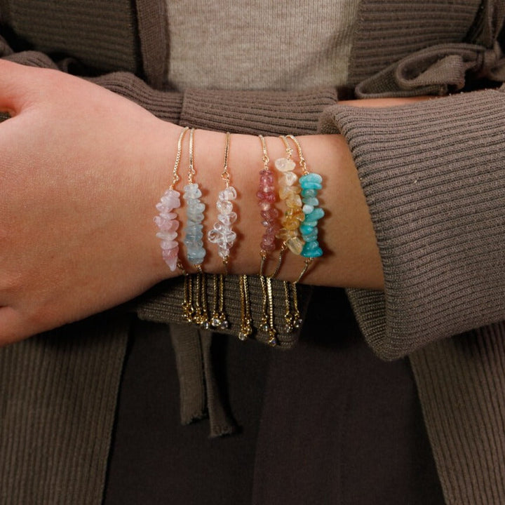 Thin Bracelet in Natural Irregular Stones