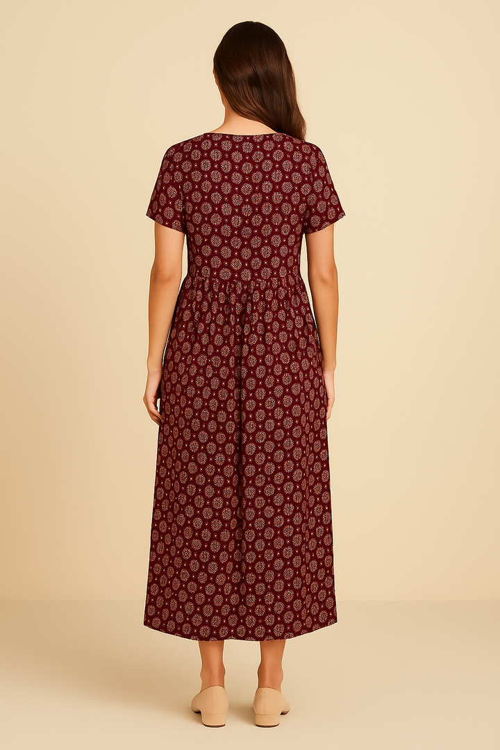 SOHO | Women's Maxi Dress with V-Neck and Empire Waist, Airy & Light