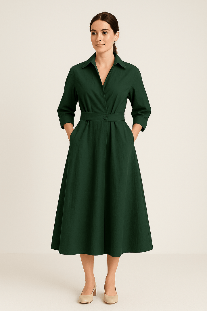 SOHO | Summer Women's Shirt Dress in Cotton Look with Tailored Fit