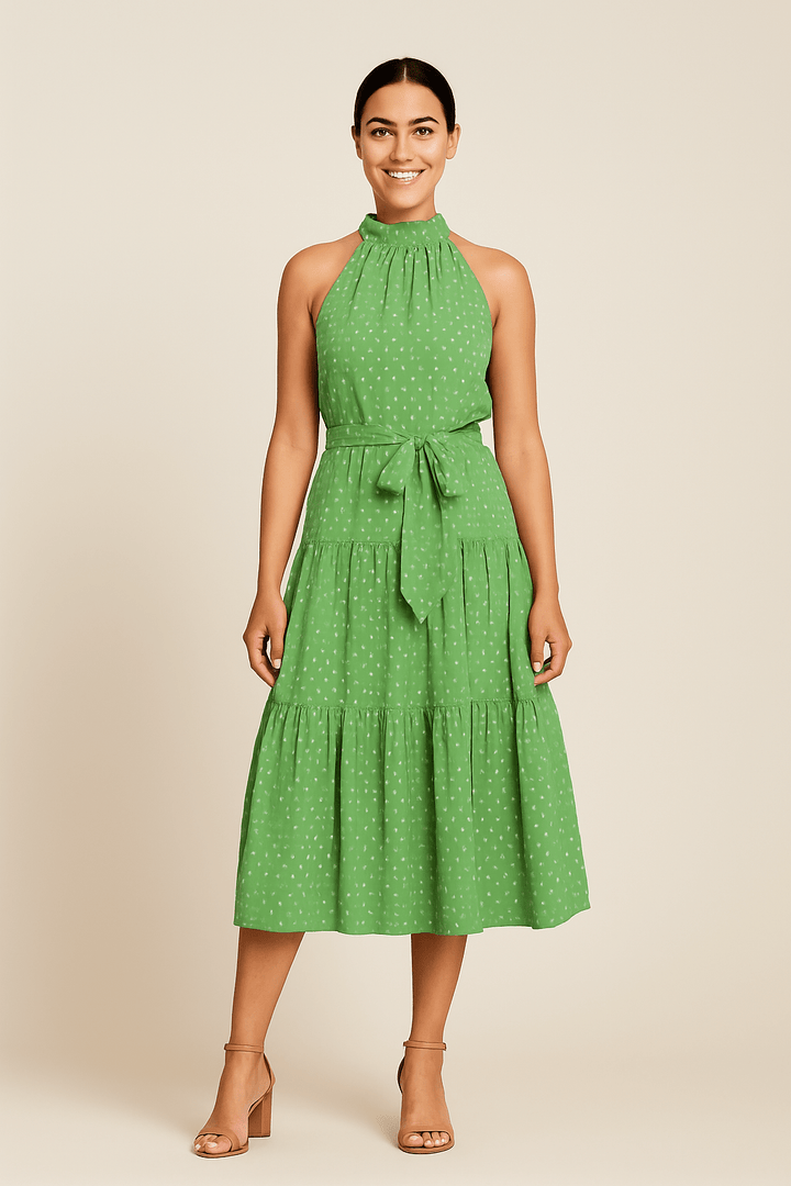 SOHO | Festive, breathable women's maxi dress with polka dot pattern