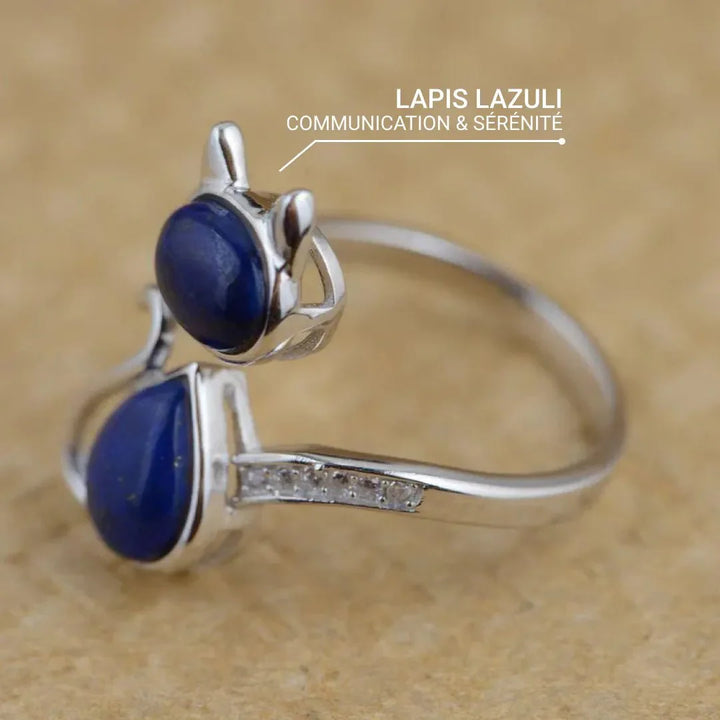 Adjustable "Cat" Ring in Lapis Lazuli
