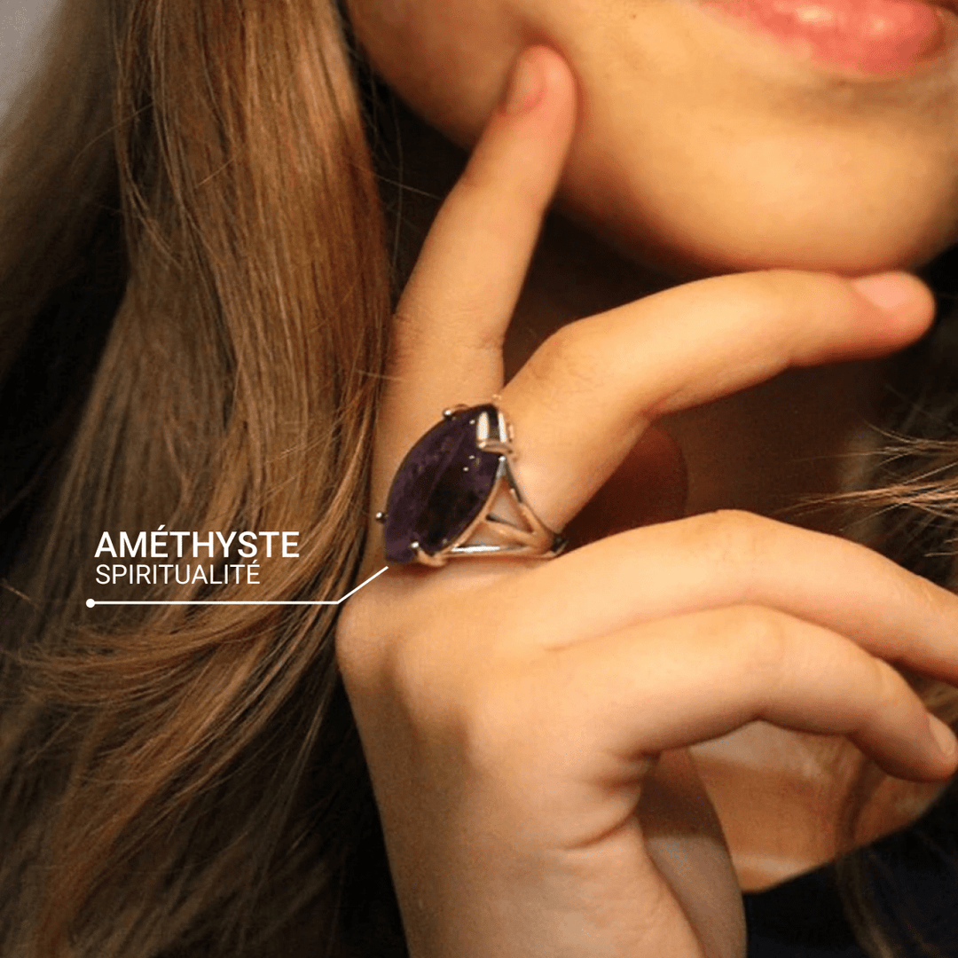 "Vision" Adjustable Ring in Natural Stone