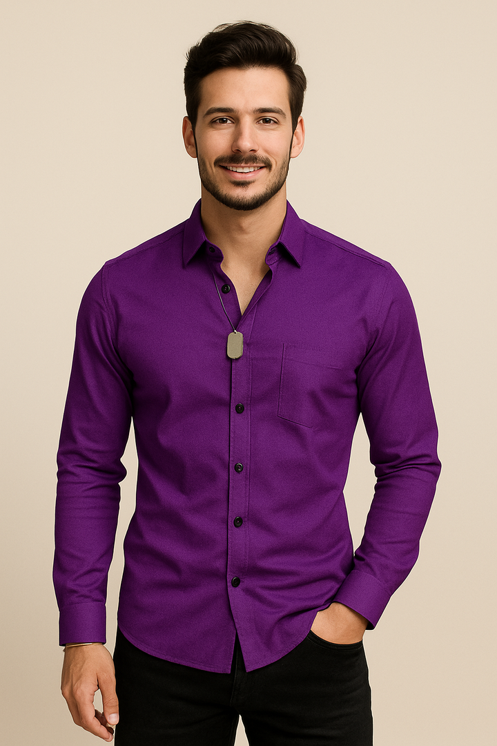 HERBERGER | Men's Long Sleeve Shirt with Stretch for Office and Everyday Wear