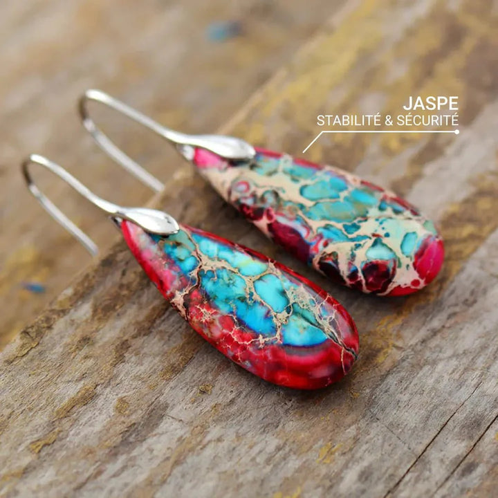 Jasper Tear Drop Earrings