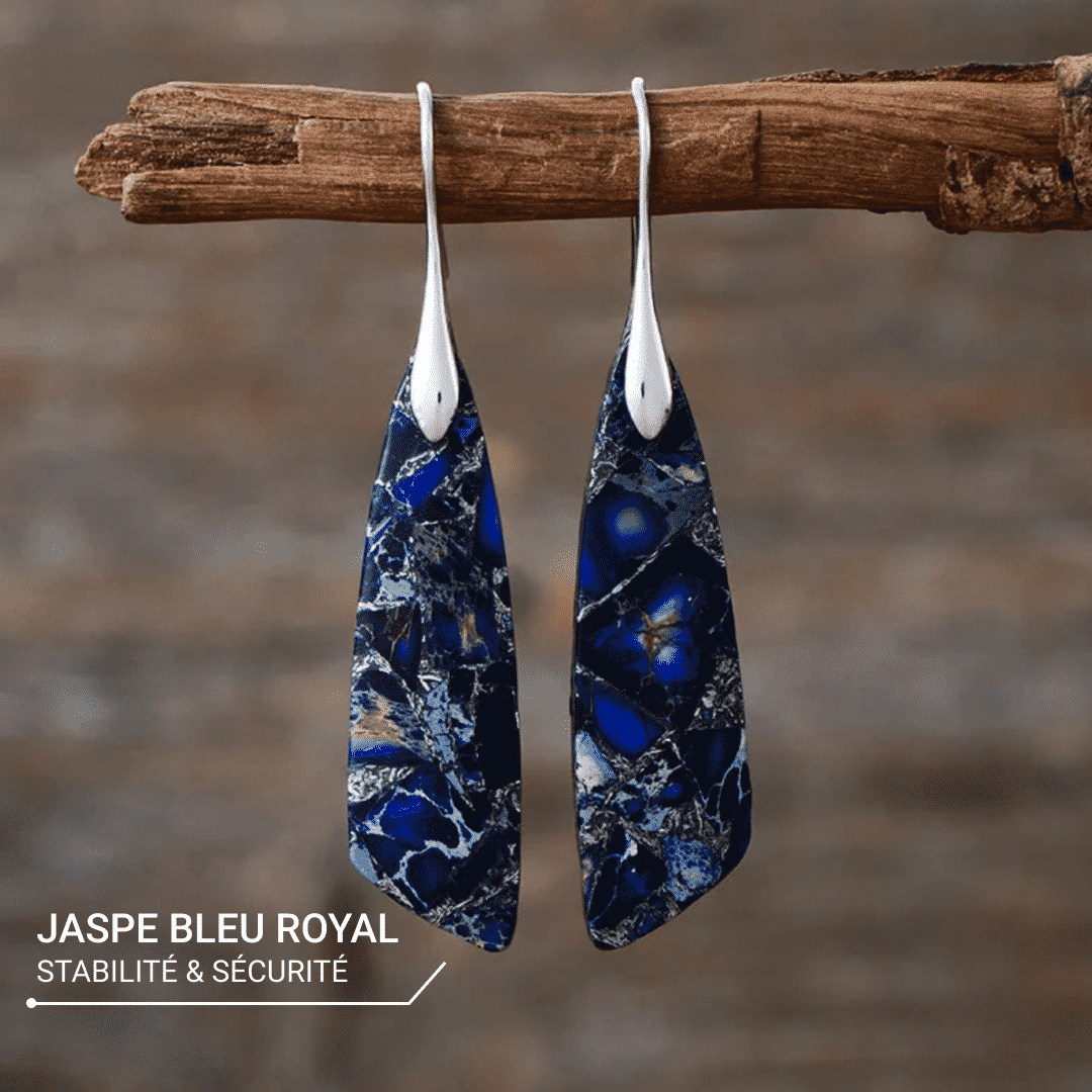 Dangle Earrings in Blue Jasper