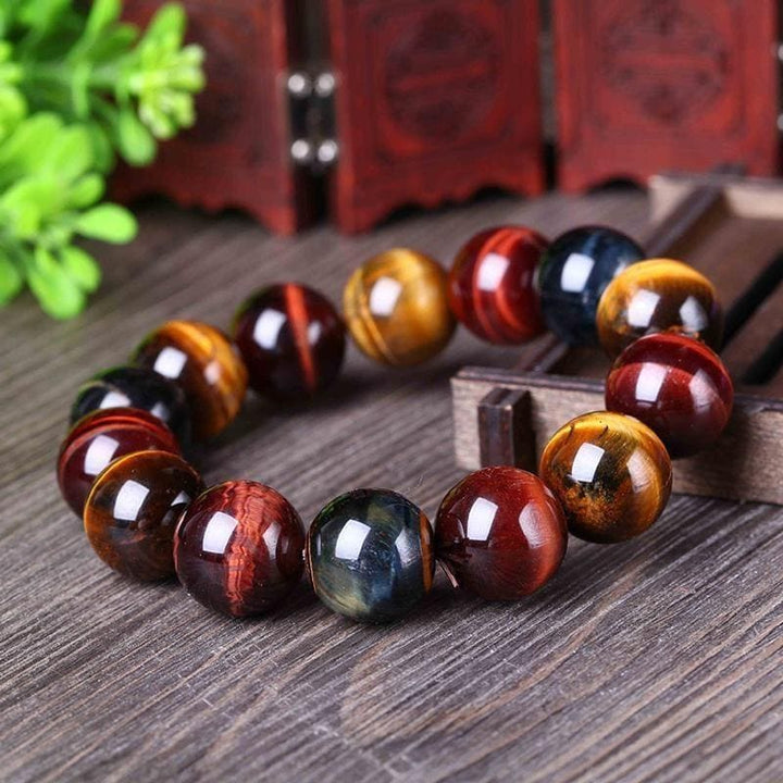 "Multiple Eye" Bracelet in Tiger's Eye, Bull's Eye & Hawk's Eye