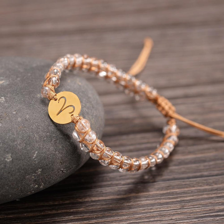 "Woven Bracelet '12 Constellations' in Natural Stones"