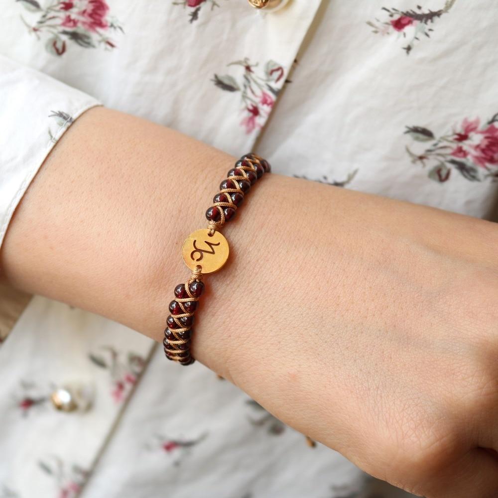 "Woven Bracelet '12 Constellations' in Natural Stones"