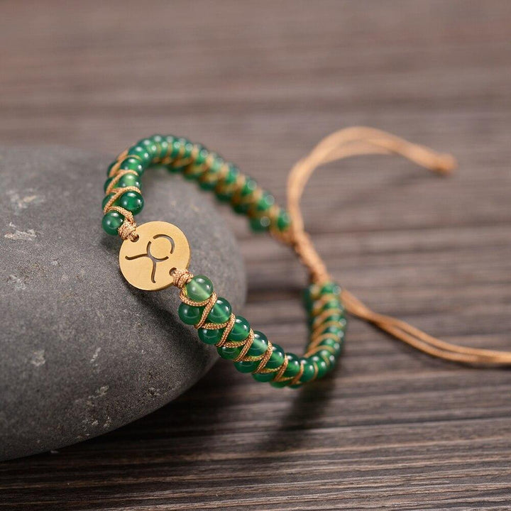 "Woven Bracelet '12 Constellations' in Natural Stones"