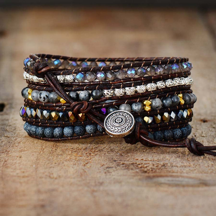 "Anchoring & Security" Wrap Bracelet in Onyx