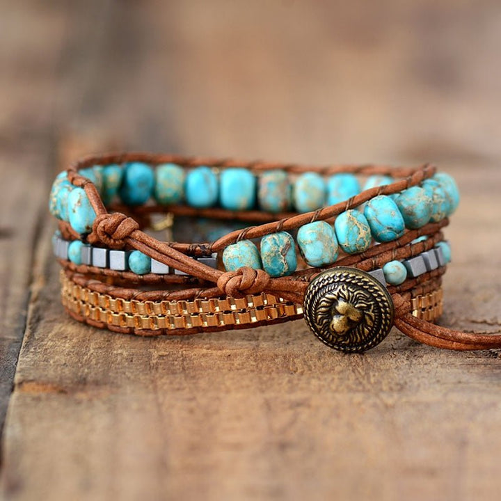 "Calming Energy" Turquoise Wrap Bracelet