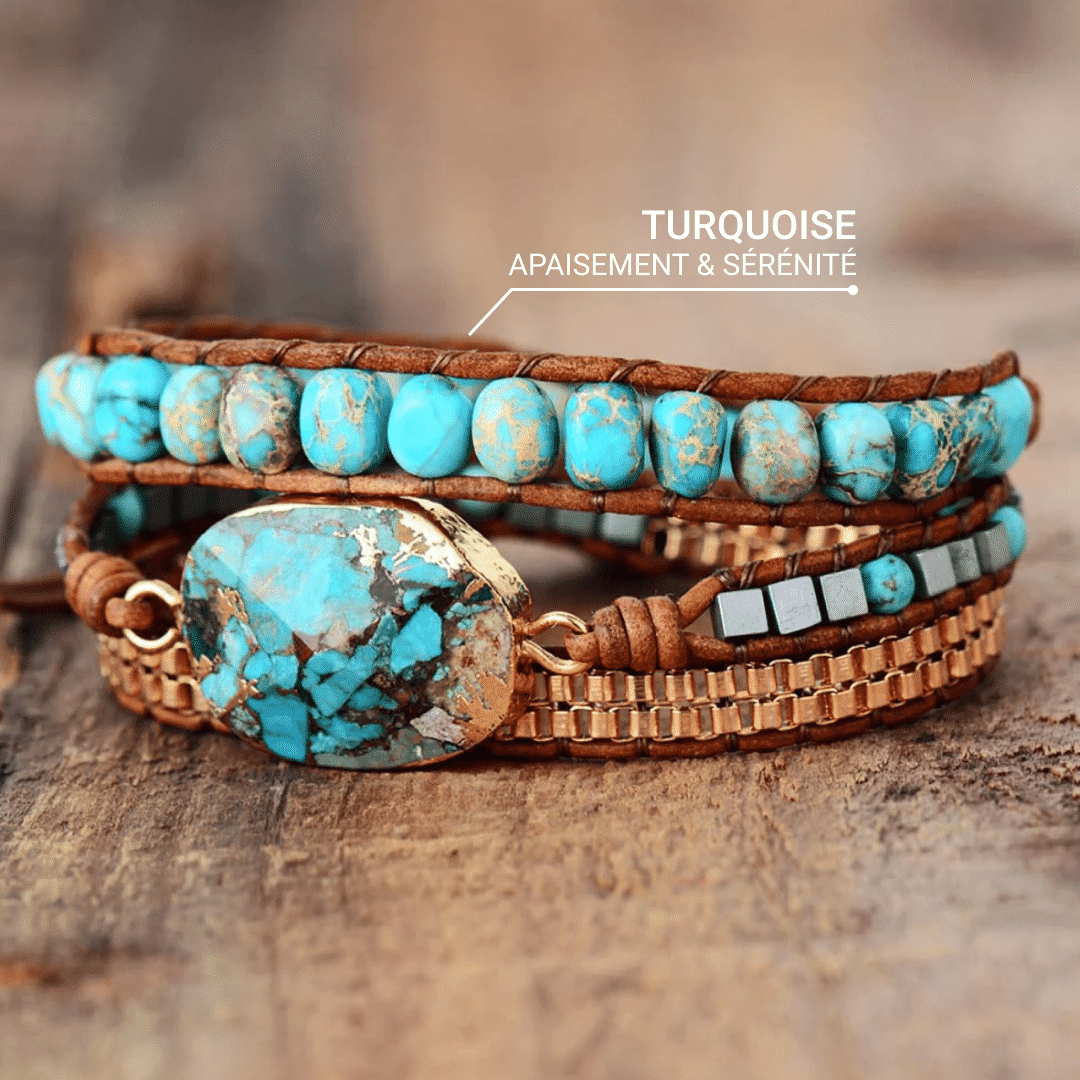 "Calming Energy" Turquoise Wrap Bracelet