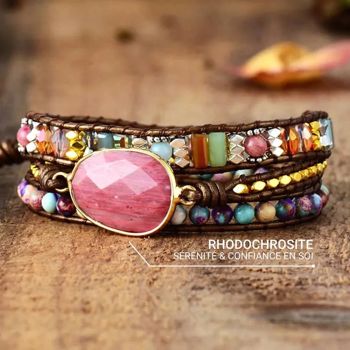 "Heart Healing" Rhodochrosite Wrap Bracelet