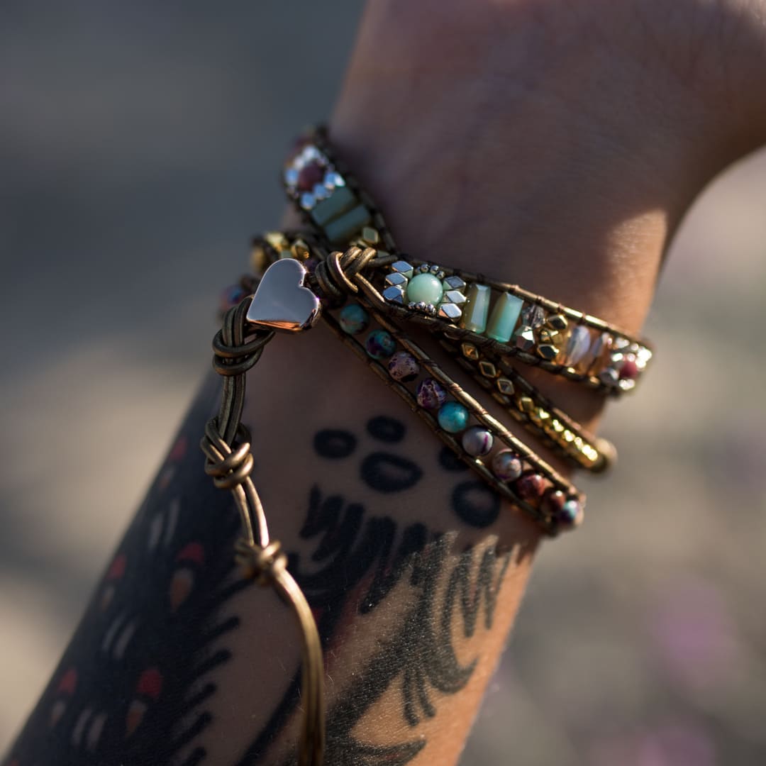 "Heart Healing" Rhodochrosite Wrap Bracelet