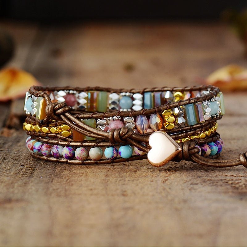 "Heart Healing" Rhodochrosite Wrap Bracelet