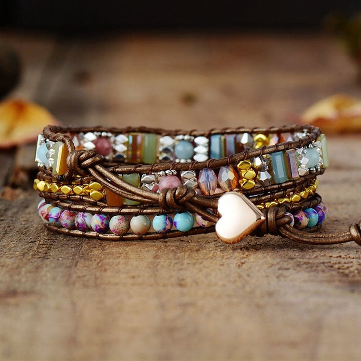 "Heart Healing" Rhodochrosite Wrap Bracelet