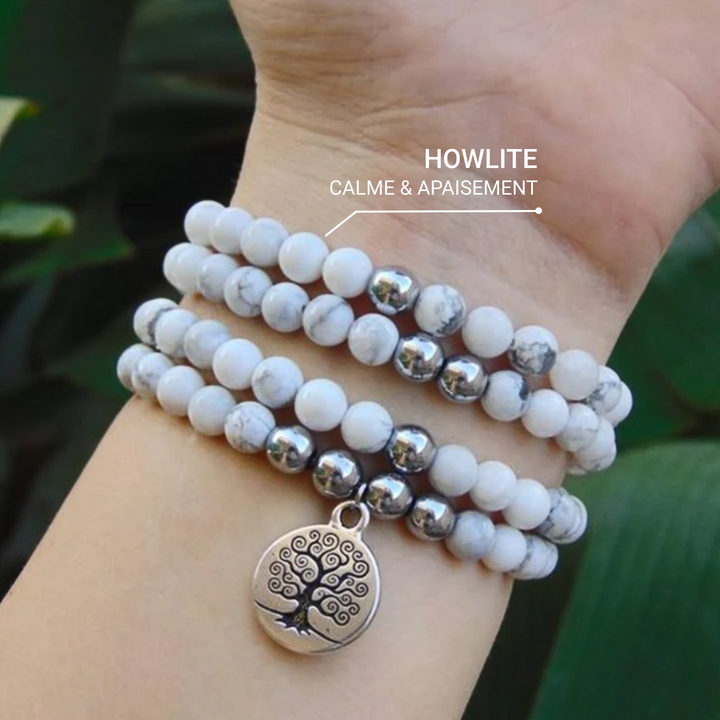 "Women's Well-being" Howlite Mala Bracelet
