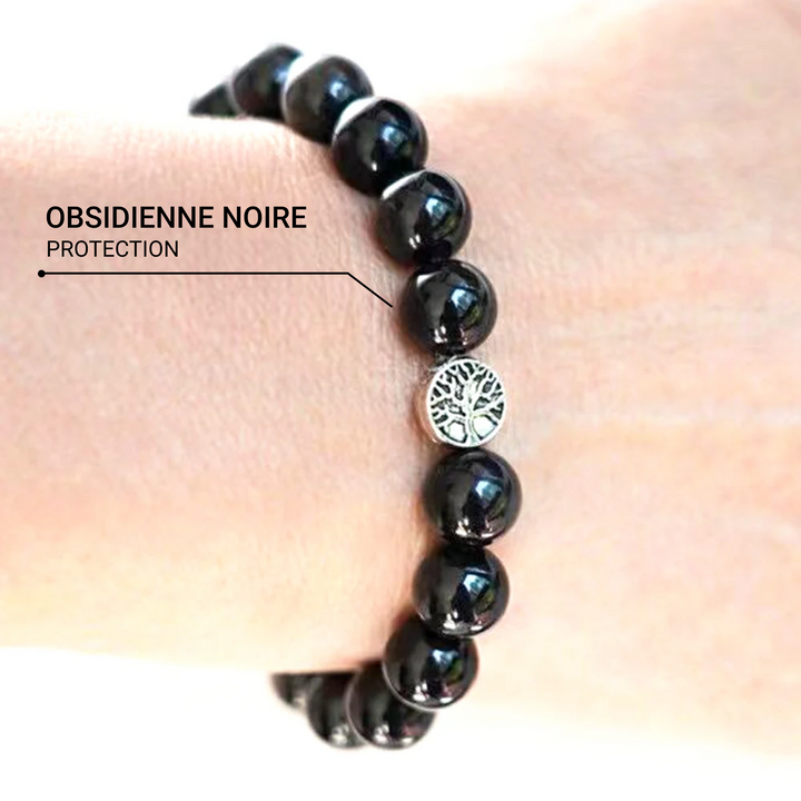 "Protective Anchor" Bracelet in Black Obsidian