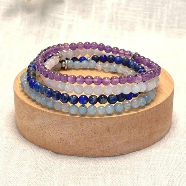 "Inner Balance" Set in Amethyst, Moonstone, Lapis Lazuli & Aquamarine