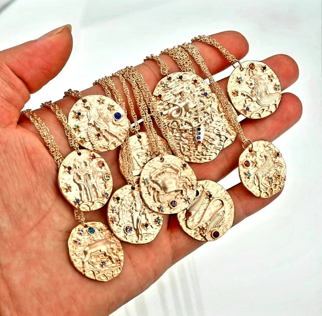 Golden Constellation Pendant - Zodiac Signs
