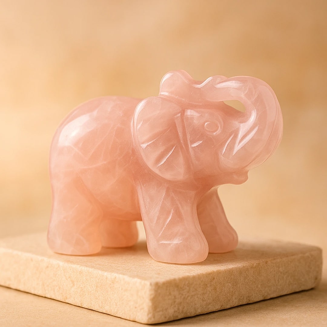 Elephant "Guardian of Wisdom" in Tiger Eye or Obsidian