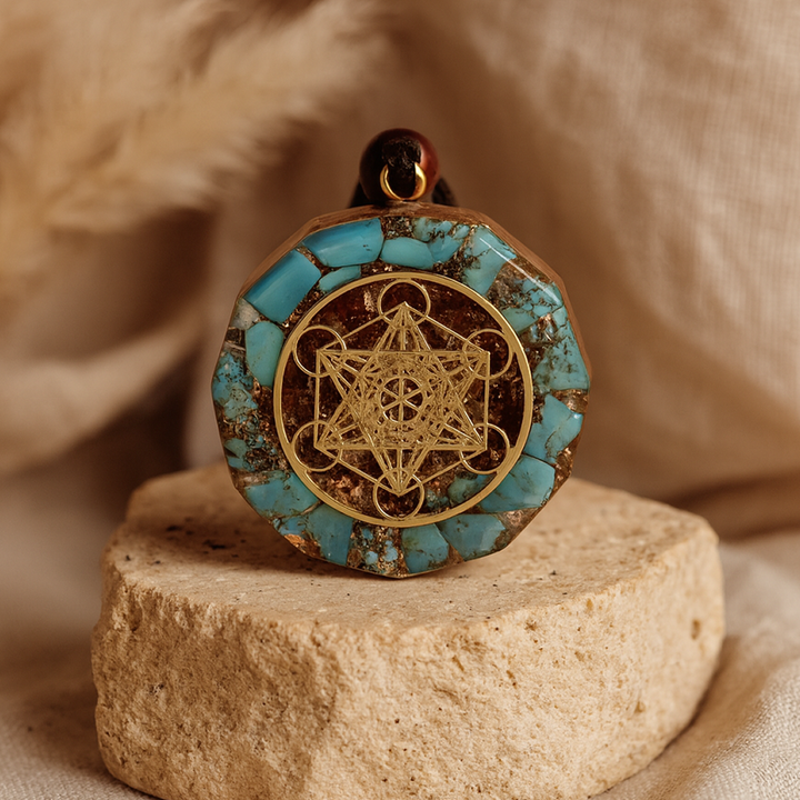 Metatron Orgone Pendant in Turquoise