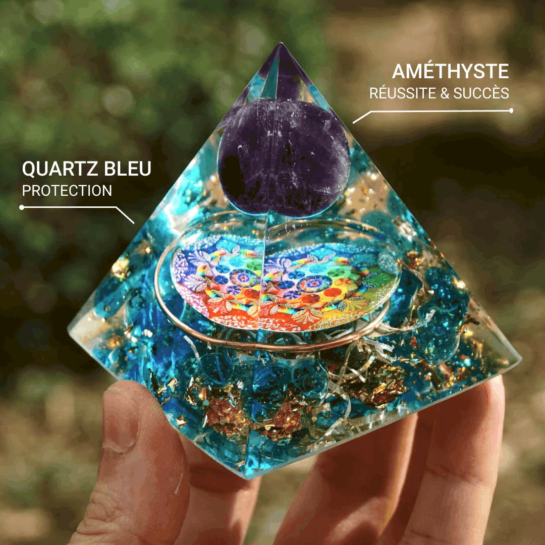 Orgonite "Abundance & Protection" in Amethyst & Blue Quartz