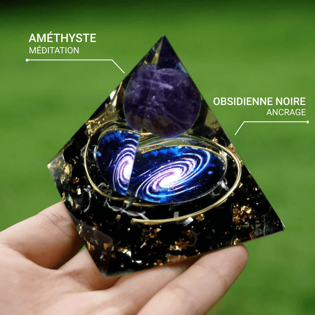 Orgonite "Galaxy" in Amethyst & Black Obsidian