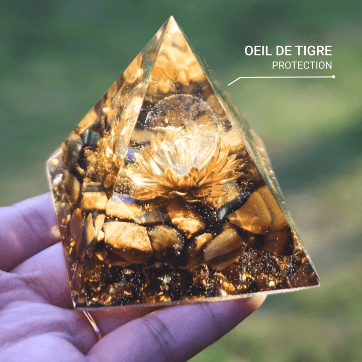 Orgonite "Divine Lotus" in Tiger's Eye