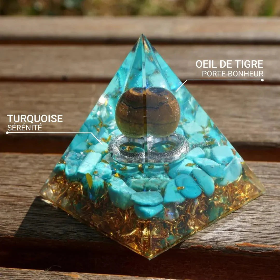 Orgonite "Magic Sun" in Turquoise & Tiger's Eye
