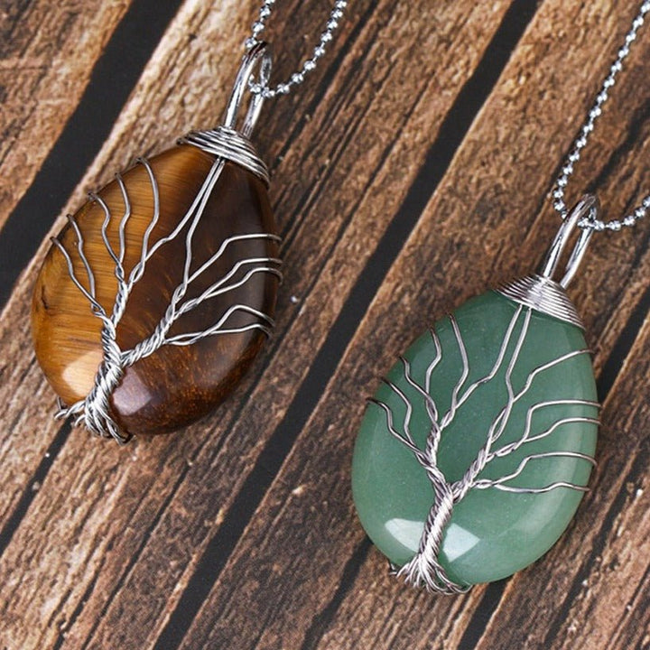 Healing Tree Pendant in Natural Stone