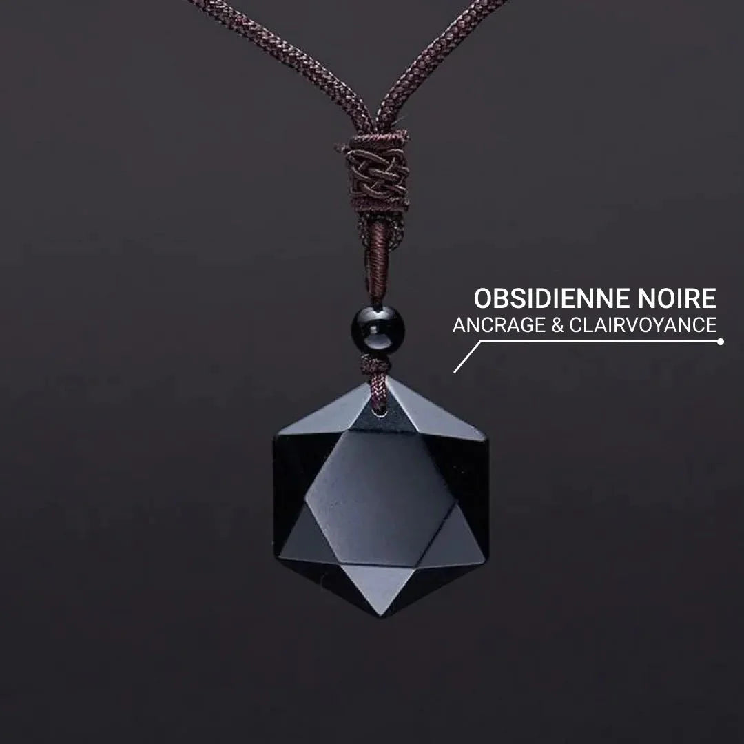 "Star" Pendant in Black Obsidian