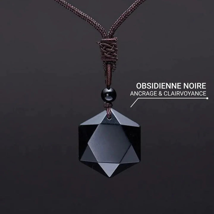 "Star" Pendant in Black Obsidian