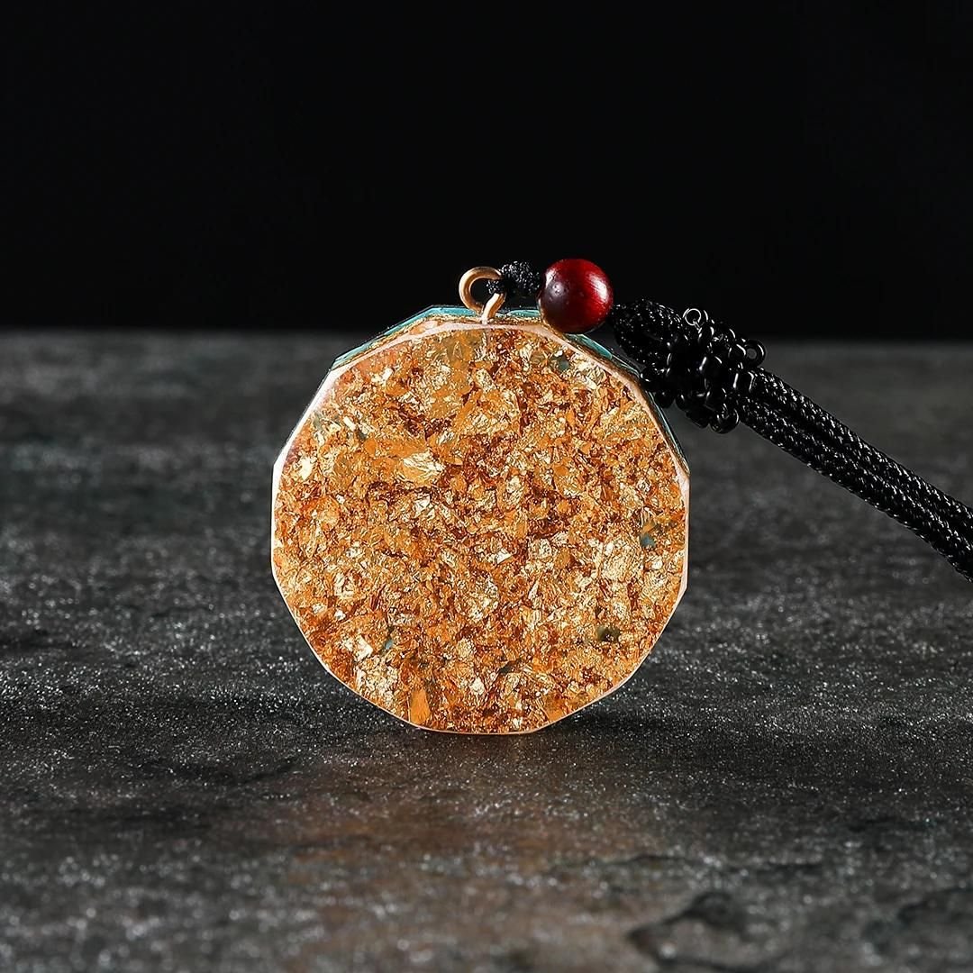 Orgonite Pendant "Metatron's Power" in Obsidian & Garnet