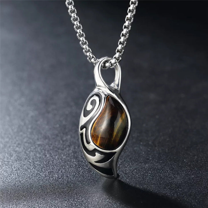 "Tribal Shield" Pendant in Tiger Eye