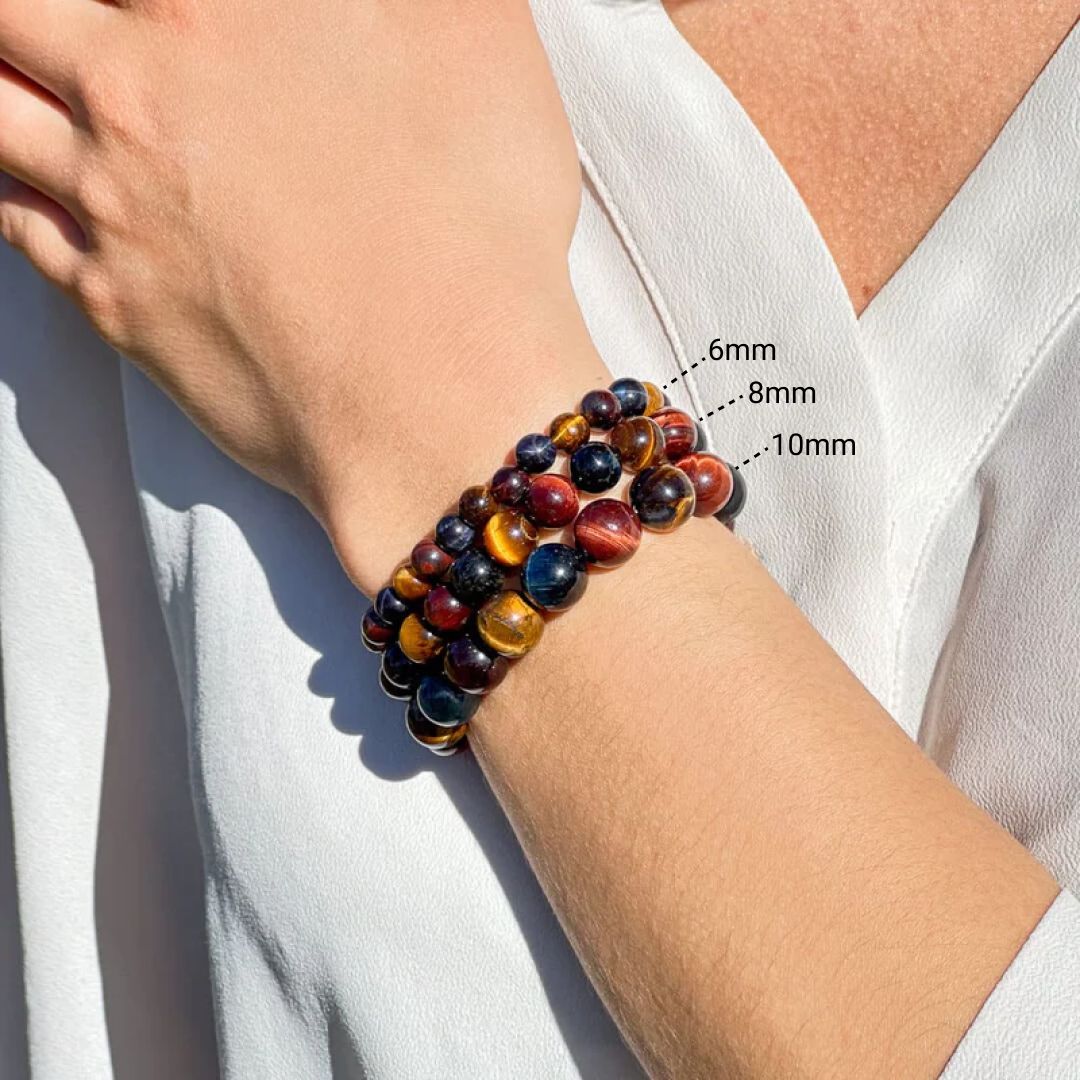 "Multiple Eye" Bracelet in Tiger's Eye, Bull's Eye & Hawk's Eye