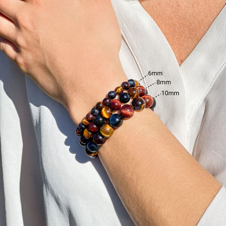 "Multiple Eye" Bracelet in Tiger's Eye, Bull's Eye & Hawk's Eye